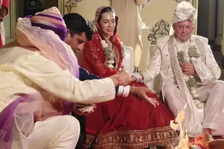 A 72-year-old groom and a 27-year-old bride married after four years of living together