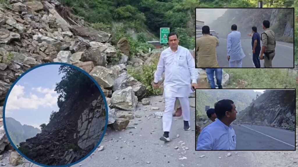mp-anil-baluni-escapes-landslide-on-badrinath-highway-Viral-Video