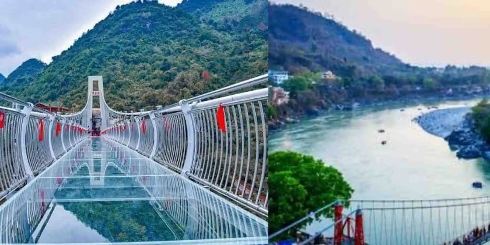 The cable-stayed glass bridge in Rishikesh is 90% complete! It will be ...